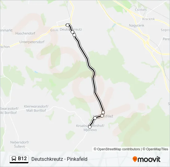 B12 Bus Line Map