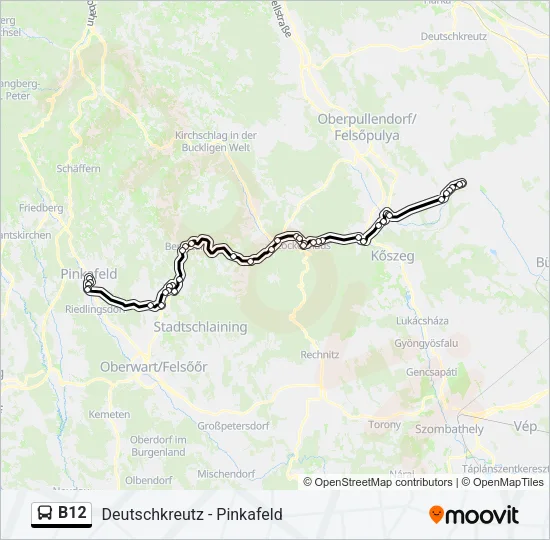 B12 Bus Line Map