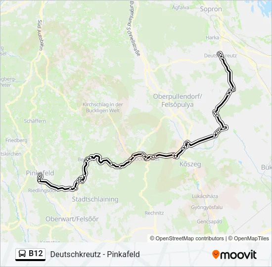 B12 Bus Line Map