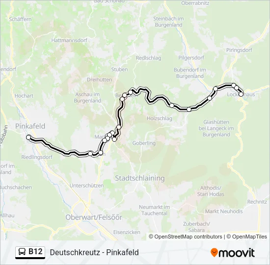 B12 Bus Line Map