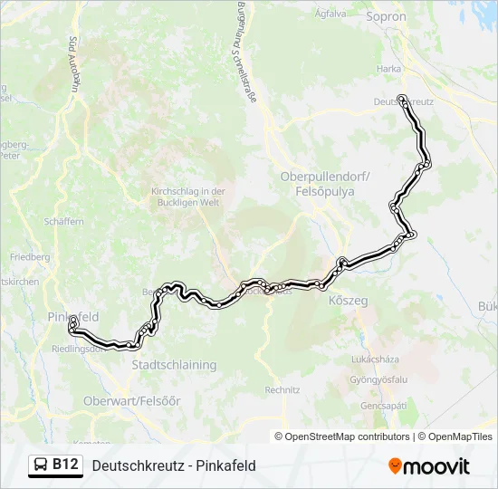 B12 Bus Line Map