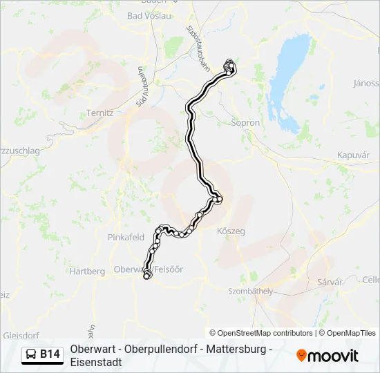 B14 Bus Line Map