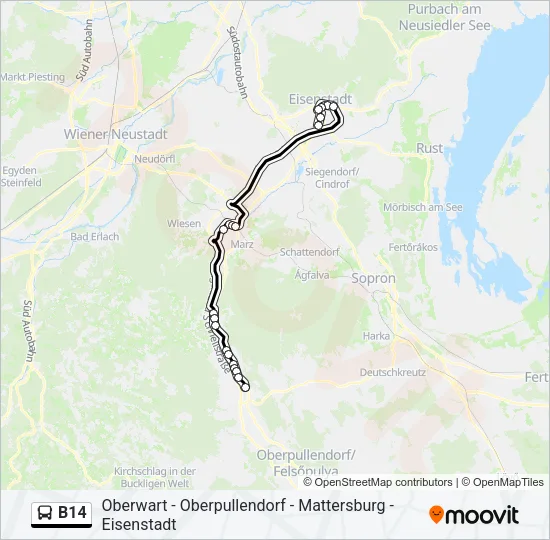 B14 Bus Line Map