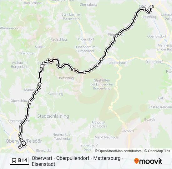 B14 Bus Line Map