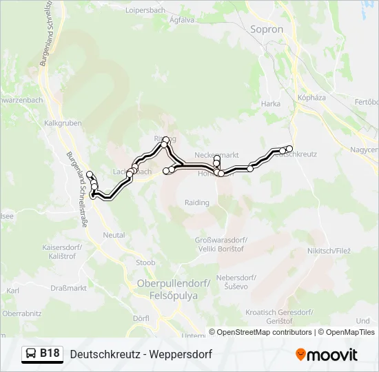 B18 Bus Line Map