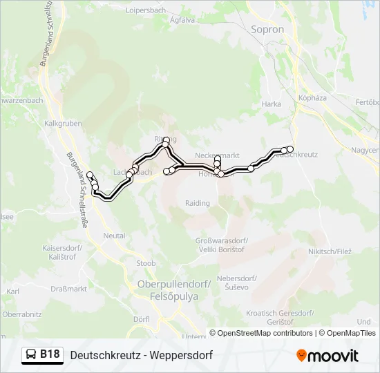 B18 Bus Line Map