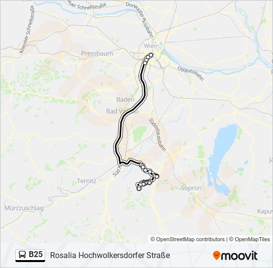 B25 bus Line Map