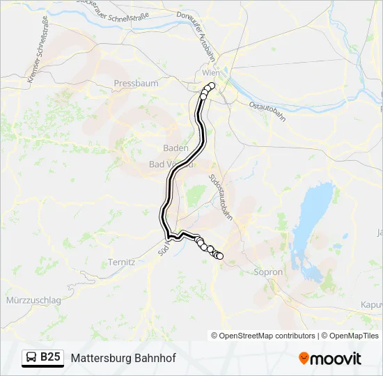 B25 Bus Line Map