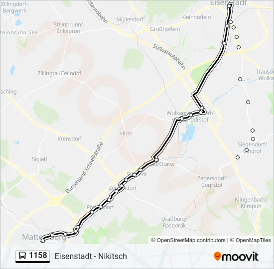 1158 Bus Line Map