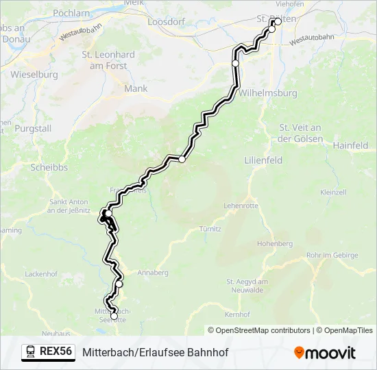 REX56 Train Line Map