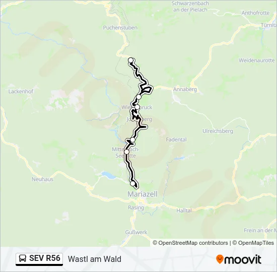 SEV R56 Bus Line Map