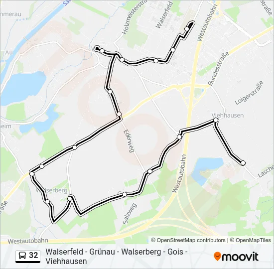 32 Bus Line Map