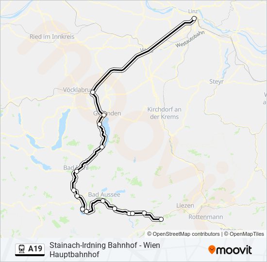 Bahnlinie A19 Karte