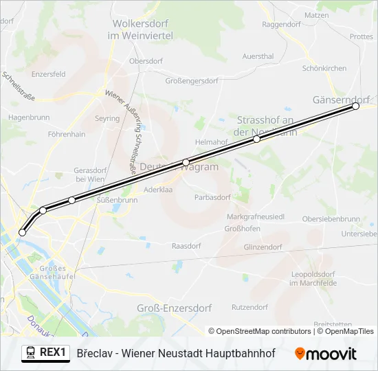 REX1 Train Line Map