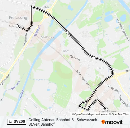 SV200 Bus Line Map
