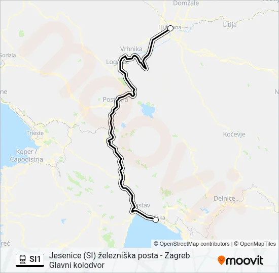 SI1 Train Line Map