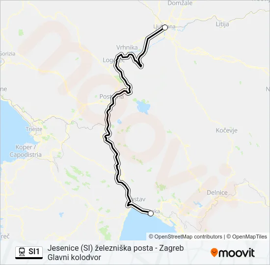 SI1 Train Line Map
