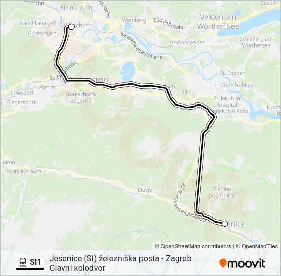 SI1 Train Line Map