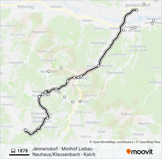 1878 Bus Line Map