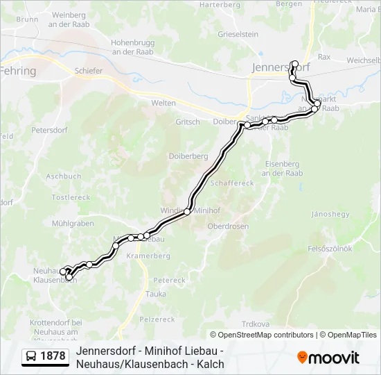 1878 Bus Line Map
