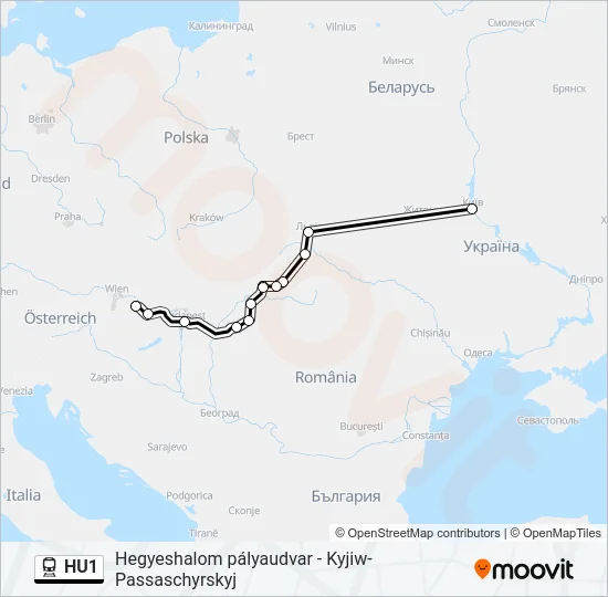 HU1 Train Line Map