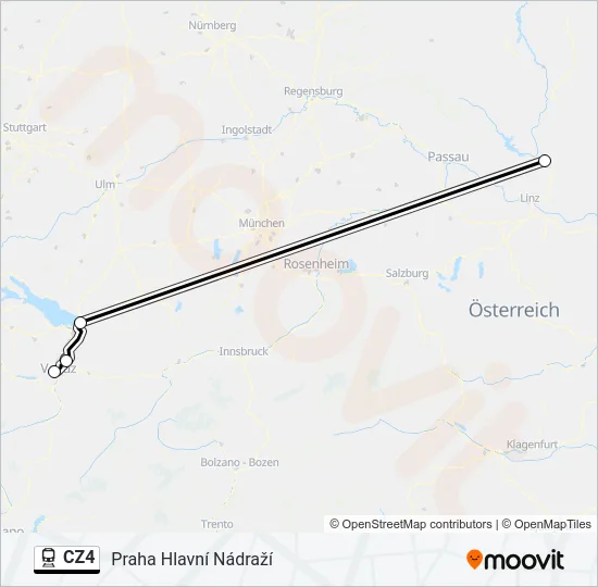 CZ4 Train Line Map