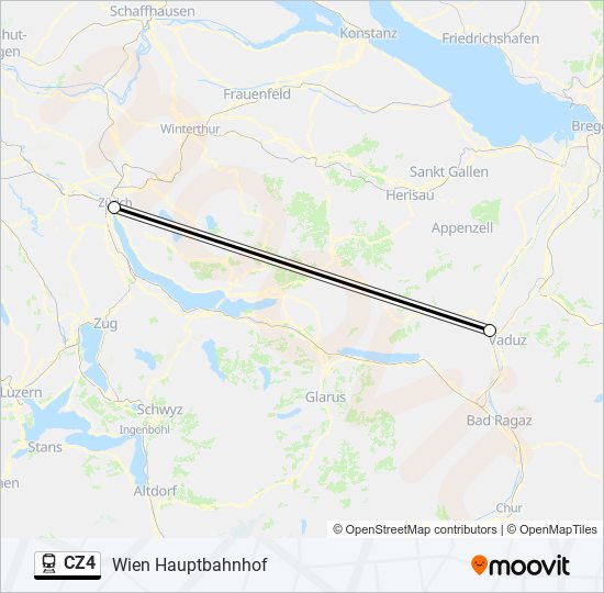 Bahnlinie CZ4 Karte