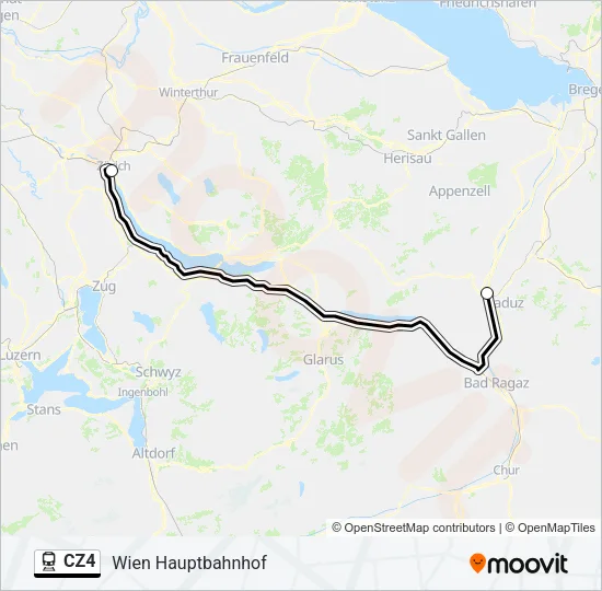 CZ4 Train Line Map