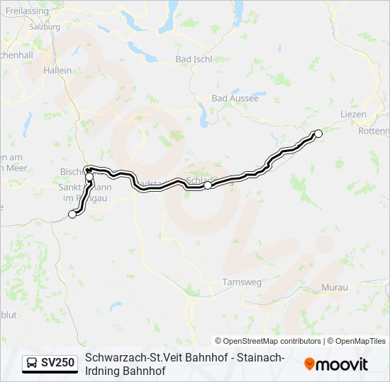 SV250 bus Line Map