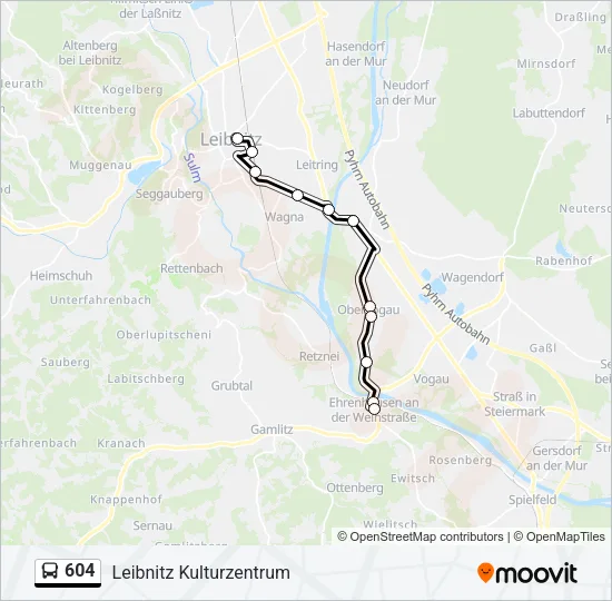 604 Bus Line Map