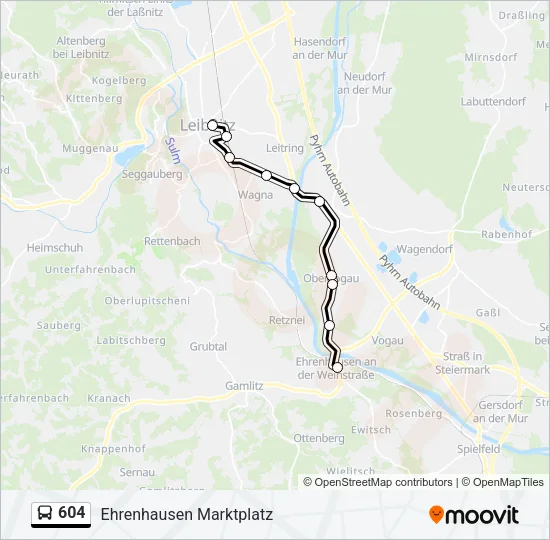604 Bus Line Map