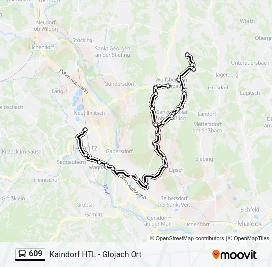 609 Bus Line Map