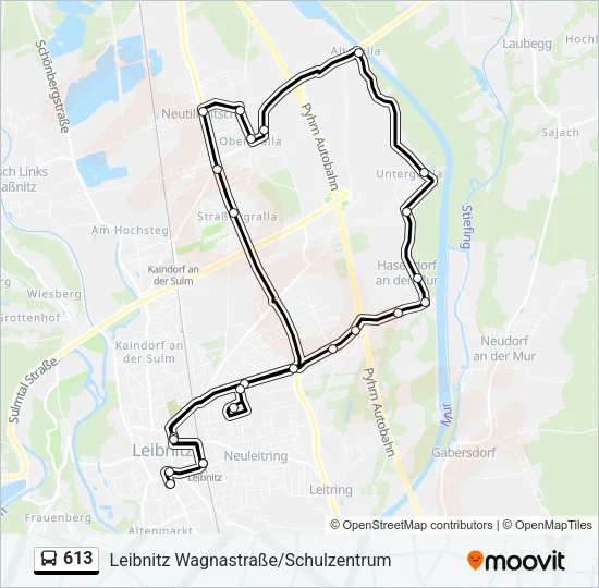 613 Bus Line Map