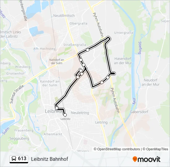 613 Bus Line Map