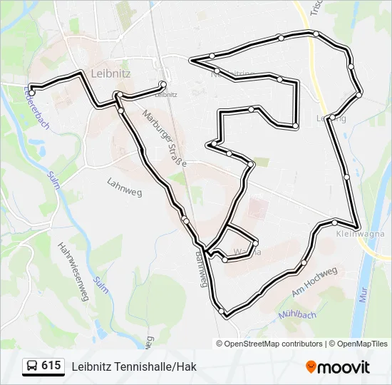 615 Bus Line Map