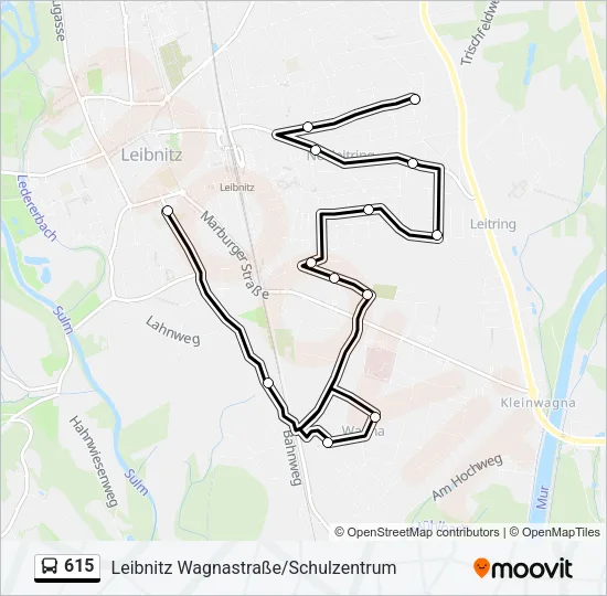 615 Bus Line Map