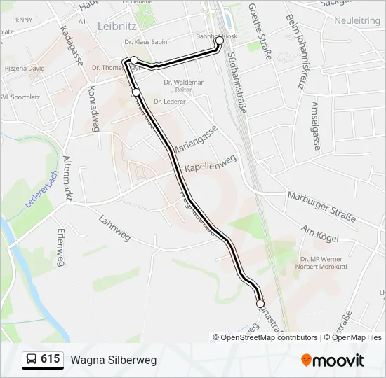 615 Bus Line Map