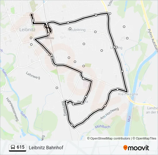615 Bus Line Map