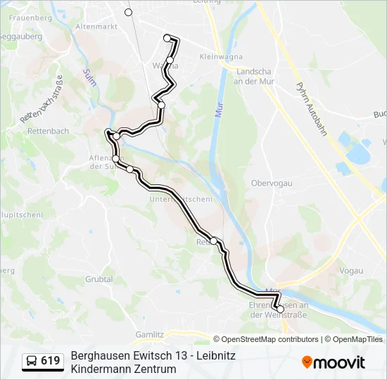 619 Bus Line Map