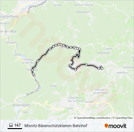 167 Bus Line Map