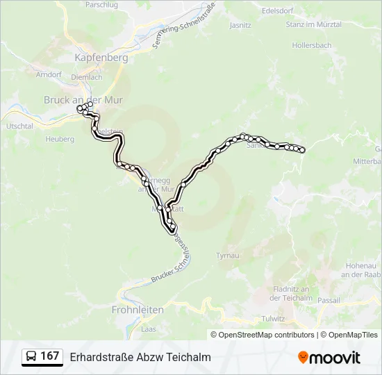 167 Bus Line Map