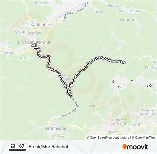 167 Bus Line Map