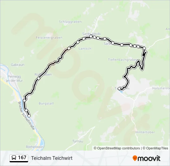 167 Bus Line Map
