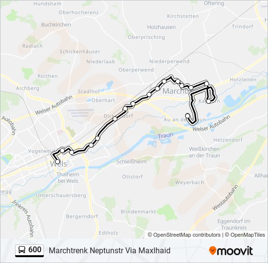 Buslinie 600 Karte