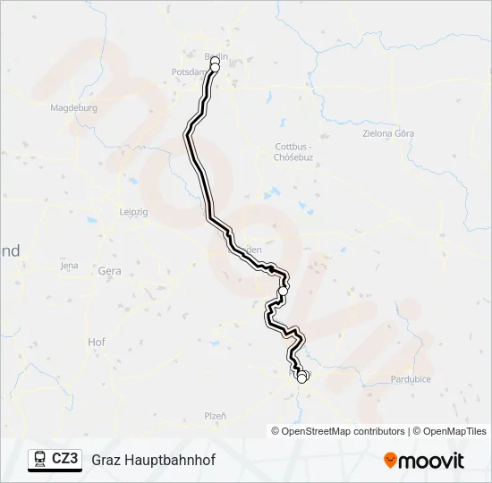 CZ3 Train Line Map