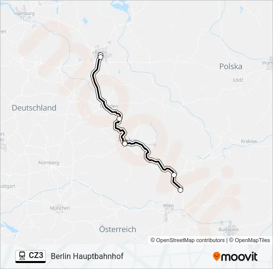 CZ3 Train Line Map