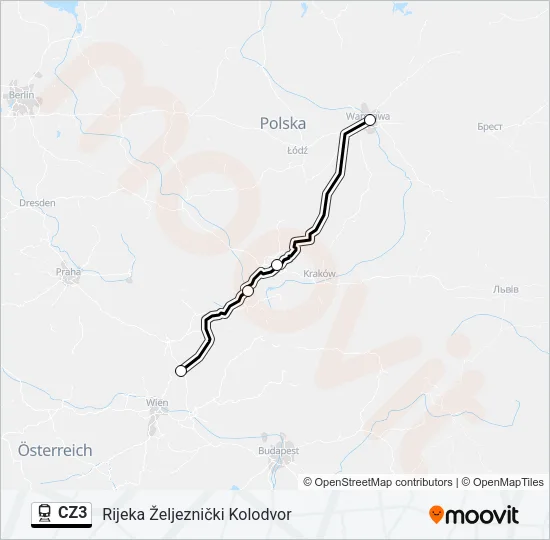 CZ3 Train Line Map