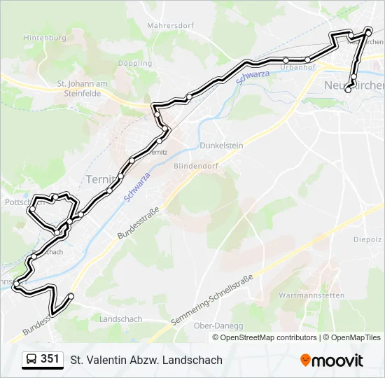 351 Bus Line Map