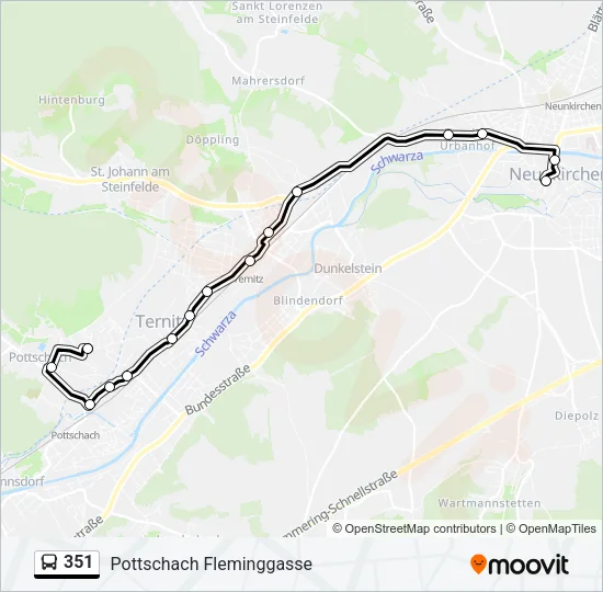 351 Bus Line Map