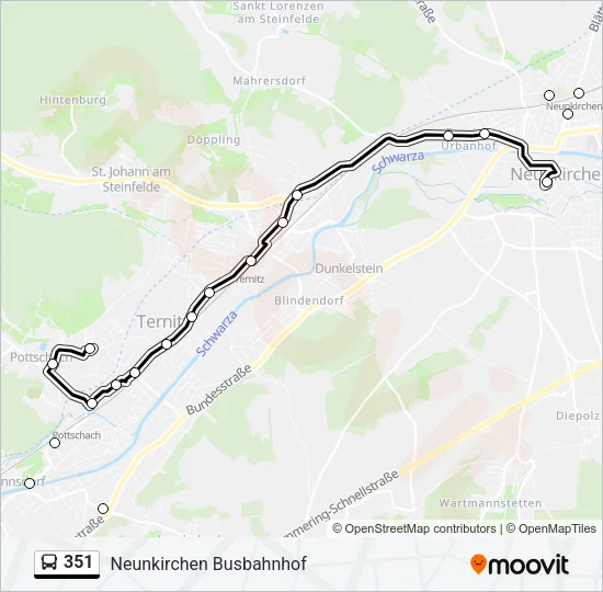 351 Bus Line Map